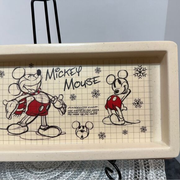 Disney Minnie and Mickey Mouse Bamboo Sketchbook Christmas Trays Set of 2 NWT - Picture 8 of 11